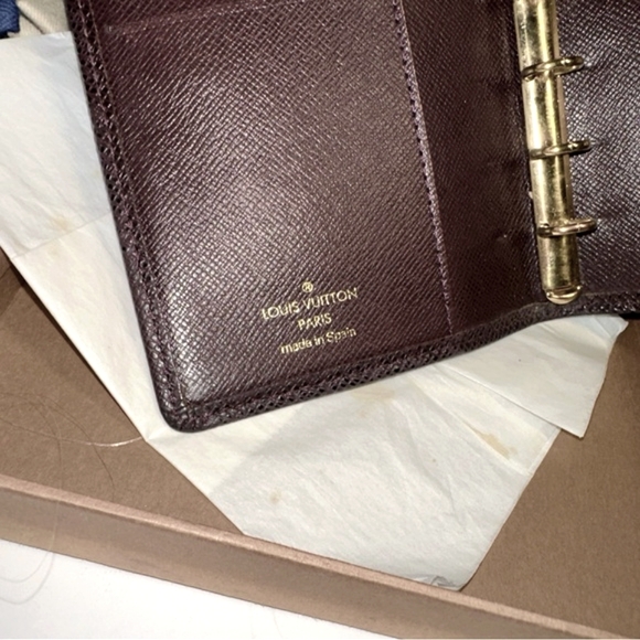 Vintage Louis Vuitton Taiga Leather Agenda PM Organizer Day Planner Burgundy - Picture 5 of 11